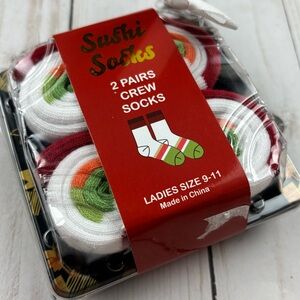 Brand New! Sushi Socks 2 pairs size 9-11